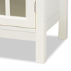 Baxton Studio Kendall White Finished Wood and Glass Kitchen Storage Cabinet 163-9030
